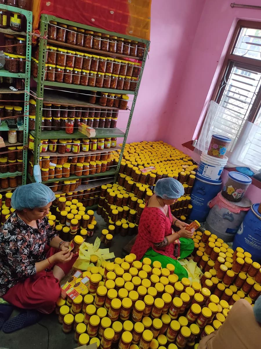 My Pickle House packing room with jars ready for stores